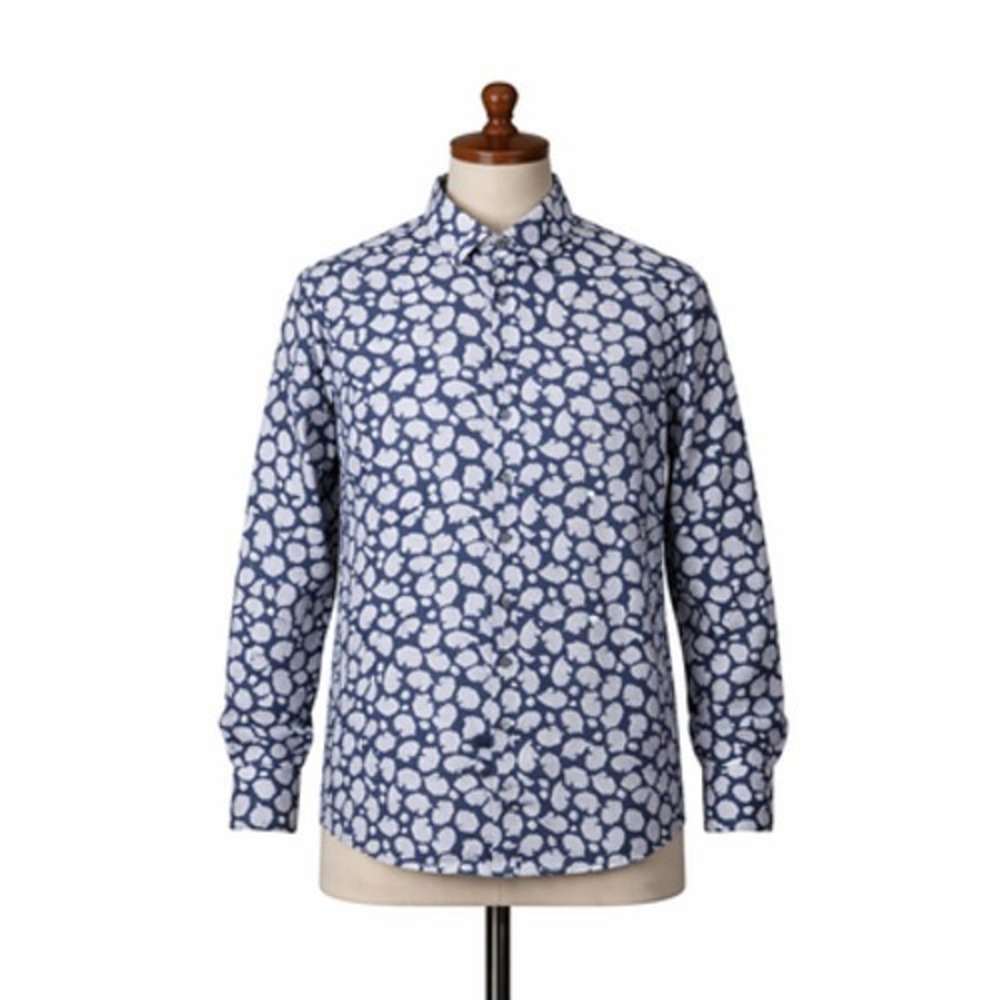 Christian‎ Lacroix Shirt Mens Large 16.5 Blue Paisley Long Sleeve Button Front